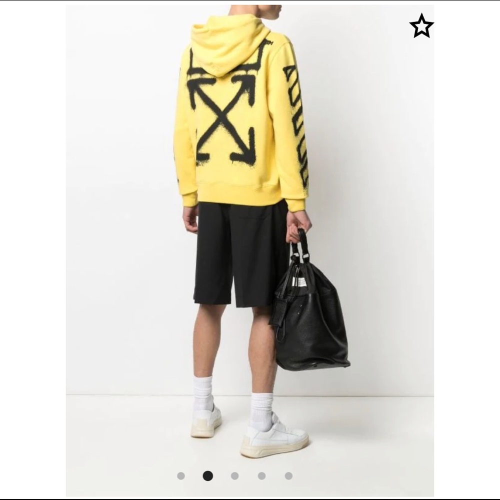 Off-White Yellow Spray Marker Slim-Fit Hoodie